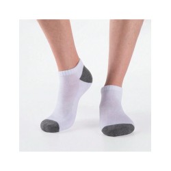 Calcetas Tobilleras blanco con detalles gris - ID 49861