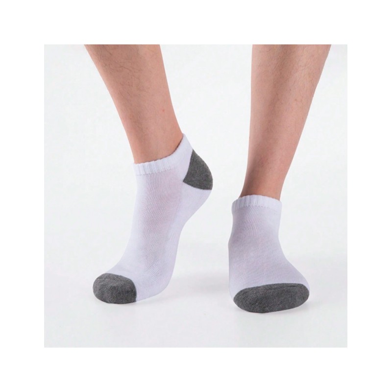 Calcetas Tobilleras blanco con detalles gris - ID 49861