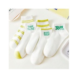 Calcetas Blancas con Detalles en Verde - ID 49834