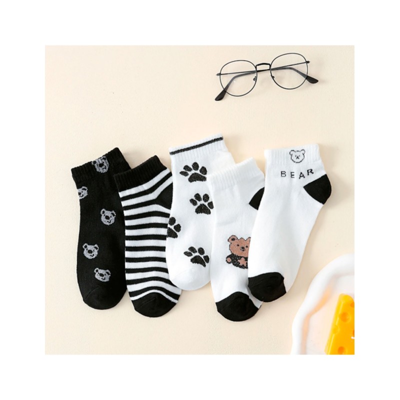 Calcetas Tobilleras Blanco y Negro - ID 49829