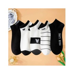 Calcetas Tobilleras Urbanas B/N con Estampado ID 49819